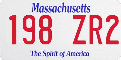 MA license plate 198ZR2