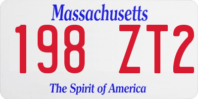 MA license plate 198ZT2