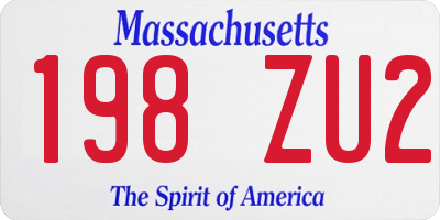 MA license plate 198ZU2