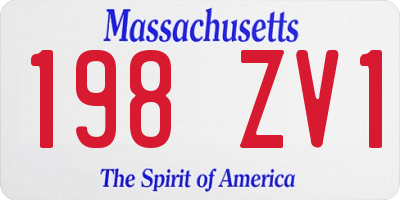 MA license plate 198ZV1