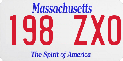 MA license plate 198ZX0