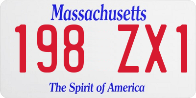 MA license plate 198ZX1