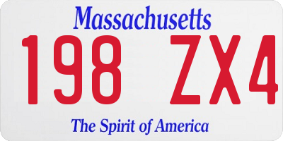 MA license plate 198ZX4