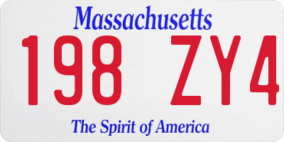MA license plate 198ZY4