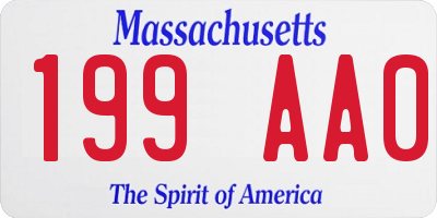 MA license plate 199AA0