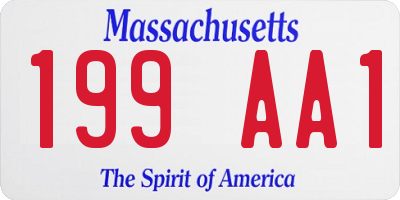 MA license plate 199AA1