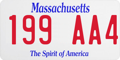 MA license plate 199AA4