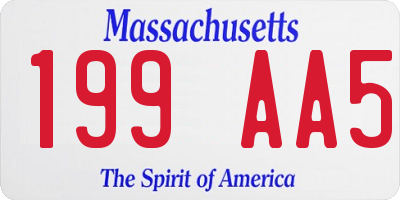 MA license plate 199AA5