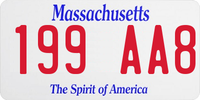 MA license plate 199AA8