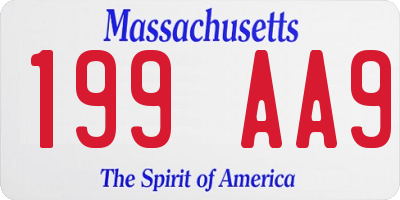 MA license plate 199AA9