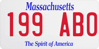 MA license plate 199AB0