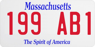 MA license plate 199AB1
