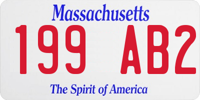 MA license plate 199AB2