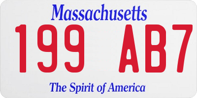 MA license plate 199AB7