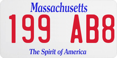 MA license plate 199AB8