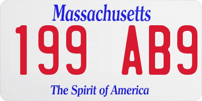 MA license plate 199AB9