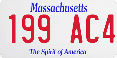 MA license plate 199AC4
