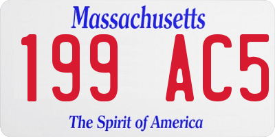MA license plate 199AC5