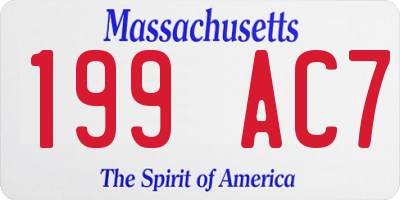 MA license plate 199AC7