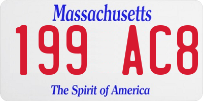 MA license plate 199AC8
