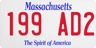 MA license plate 199AD2