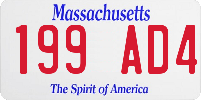 MA license plate 199AD4