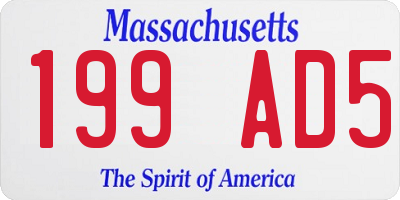 MA license plate 199AD5