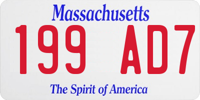 MA license plate 199AD7