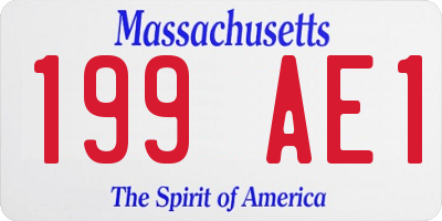 MA license plate 199AE1