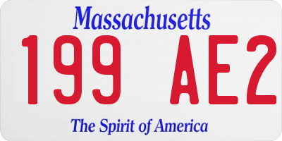 MA license plate 199AE2