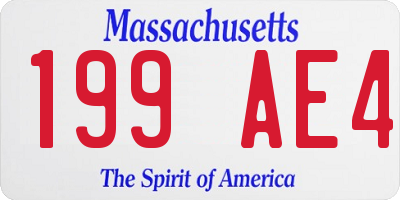 MA license plate 199AE4