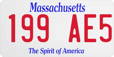 MA license plate 199AE5