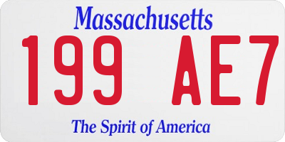MA license plate 199AE7