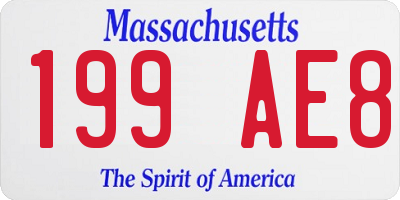 MA license plate 199AE8