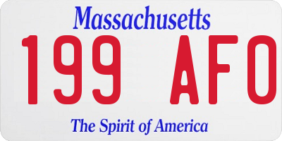 MA license plate 199AF0