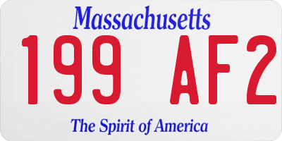 MA license plate 199AF2