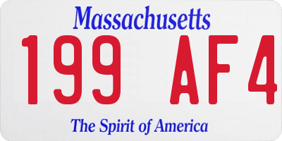 MA license plate 199AF4