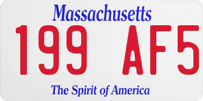 MA license plate 199AF5