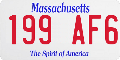 MA license plate 199AF6