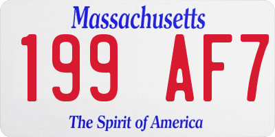 MA license plate 199AF7