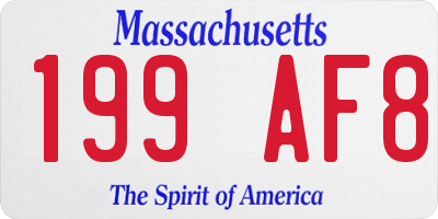 MA license plate 199AF8