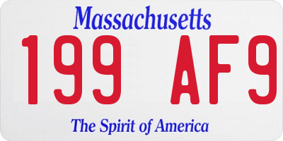 MA license plate 199AF9