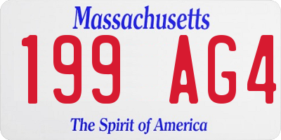 MA license plate 199AG4