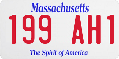 MA license plate 199AH1