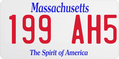 MA license plate 199AH5