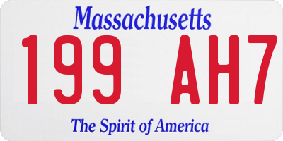 MA license plate 199AH7