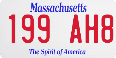 MA license plate 199AH8