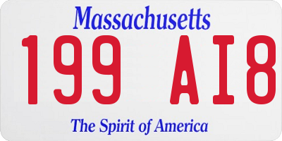 MA license plate 199AI8