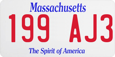 MA license plate 199AJ3