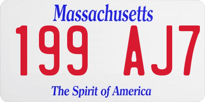 MA license plate 199AJ7